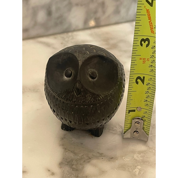 Vintage Boma Hand Carved Soapstone Owl Figurine Vancouver BC Canada 3” - Picture 7 of 8